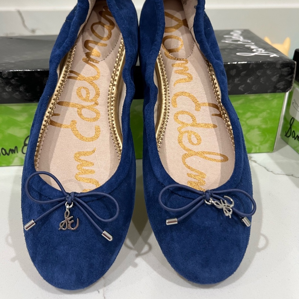 NWOT Brand New Sam Edelman Felicia Flats in Blue Suede